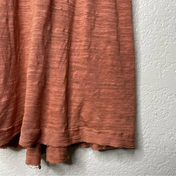 We The Free Mock Neck Sleeveless Tank Top Rust Burnt Orange Boho Free People - Picture 5 of 10